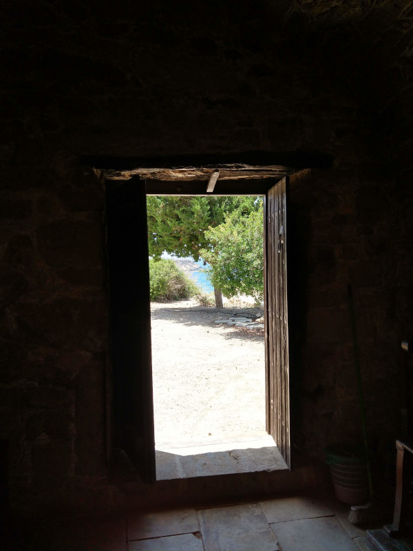Looking out from the chapel