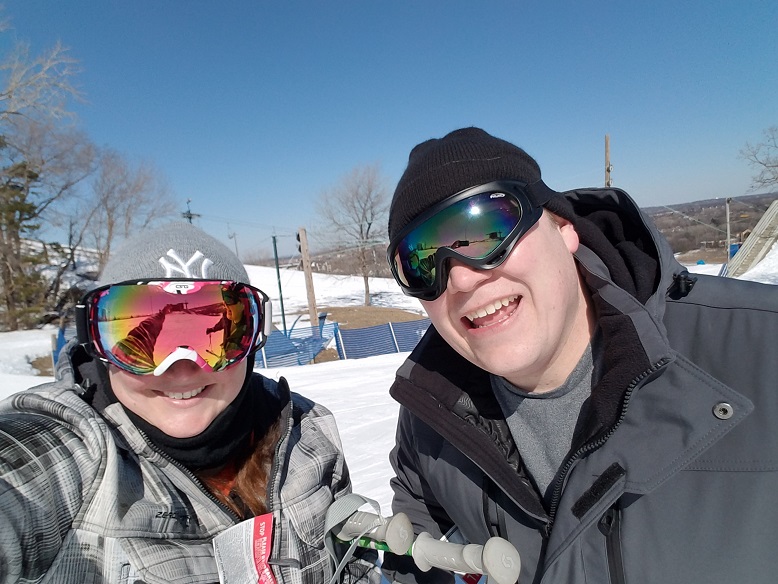 Joel and Bethany ski selfie